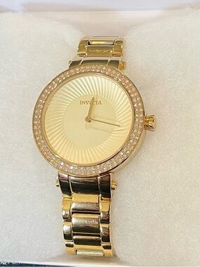 Invicta Specialty Collection Gold Tone Crystal Accent Women's Bracelet Watch
